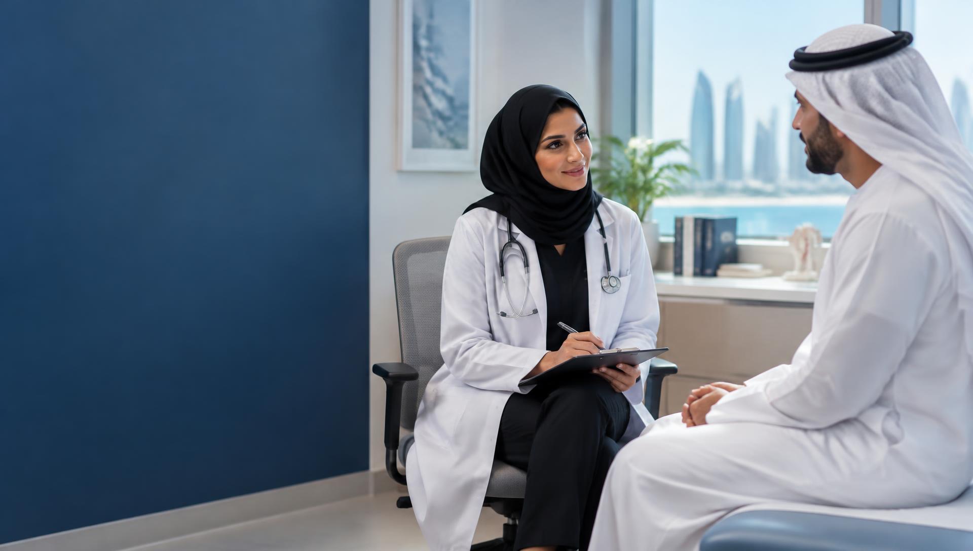 A physician giving her patient her full attention